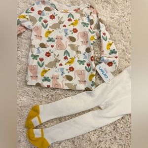 NWT Carter’s Girl 2 pc outfit Long Sleeve Top & Matching Tights/pants Size 18 Mt